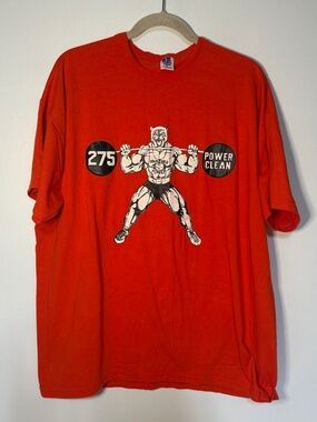 Vintage Weightlifting Graphic T-Shirt Panther 275 Power Clean Weight Lifting